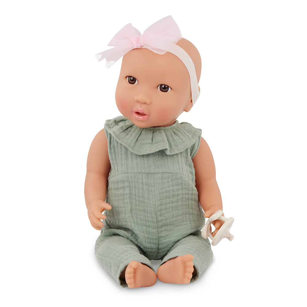 Lullababy Sage Green w/ Pink Bow Baby Doll