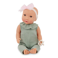 Lullababy Sage Green w/ Pink Bow Baby Doll