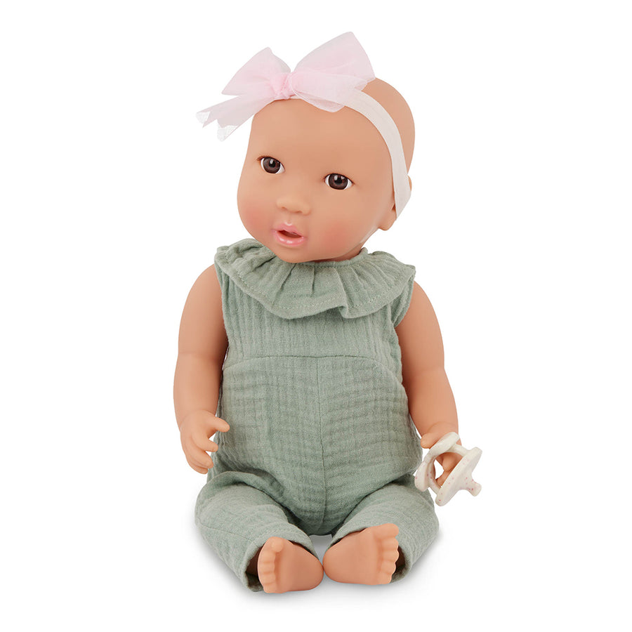 Lullababy Sage Green w/ Pink Bow Baby Doll