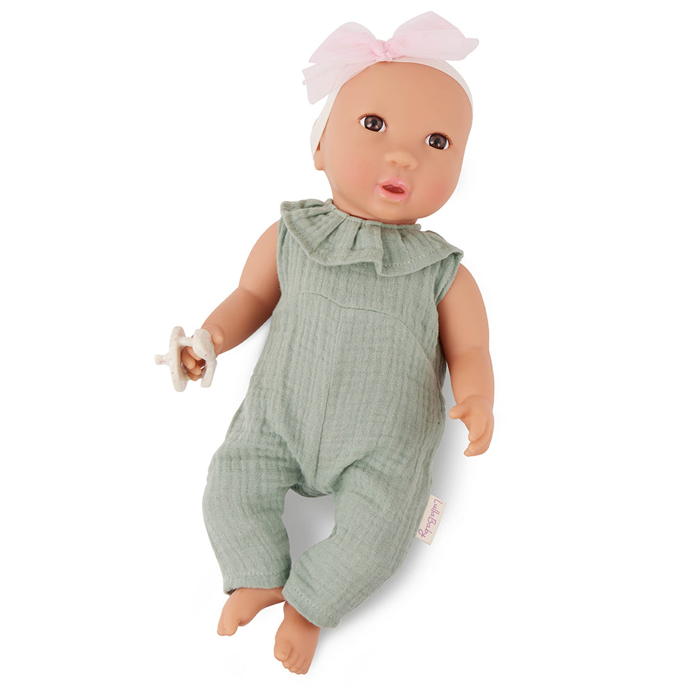 Lullababy Sage Green w/ Pink Bow Baby Doll