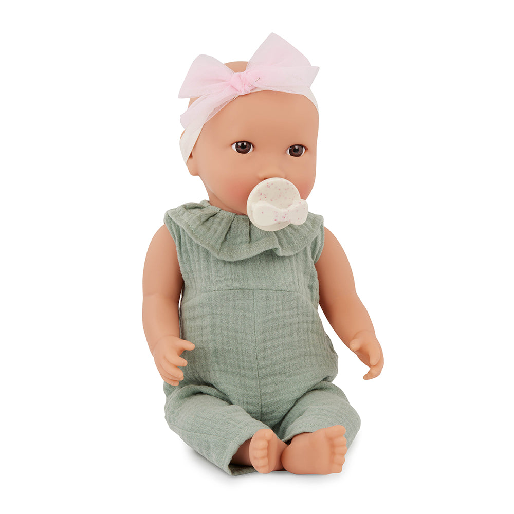Lullababy Sage Green w/ Pink Bow Baby Doll