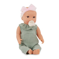Lullababy Sage Green w/ Pink Bow Baby Doll