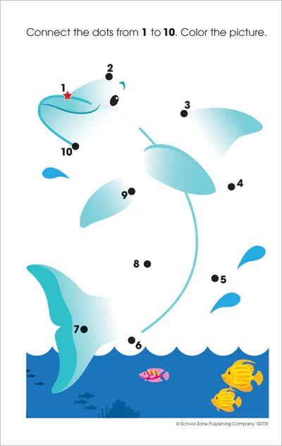 School Zone My First Dot To Dots Grades P-K Workbook