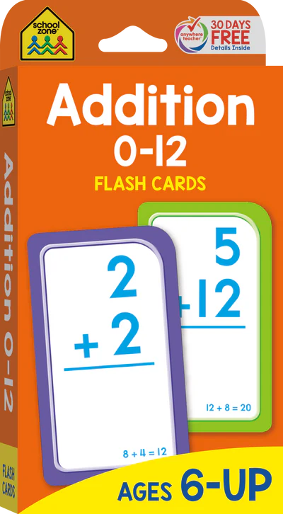 School Zone Addition Flashcards