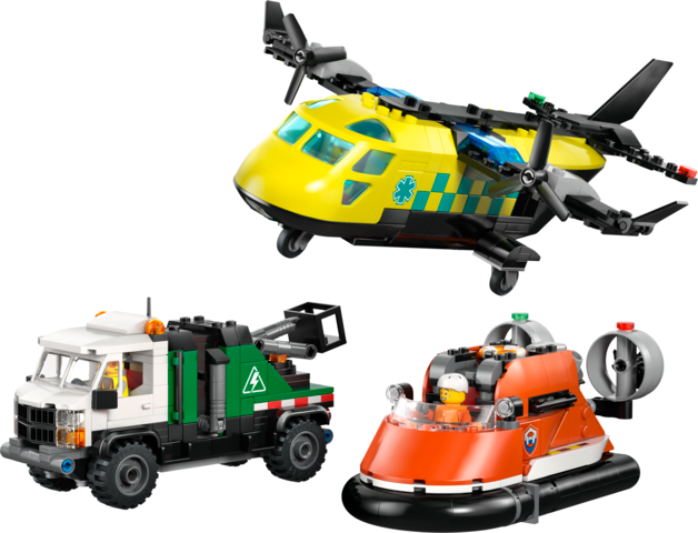 Lego City Airplane, Service Truck & Hovercraft Remix 60505