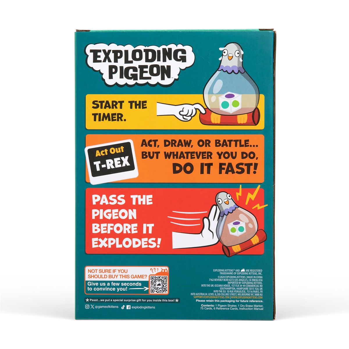 Exploding Toy Image A Game By Exploding Kittens Exploding Pigeons · Spark Toys Cobourg