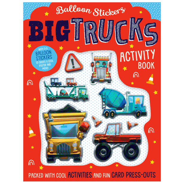 Make Believe Ideas Big Trucks Balloon Stickers Activity Book