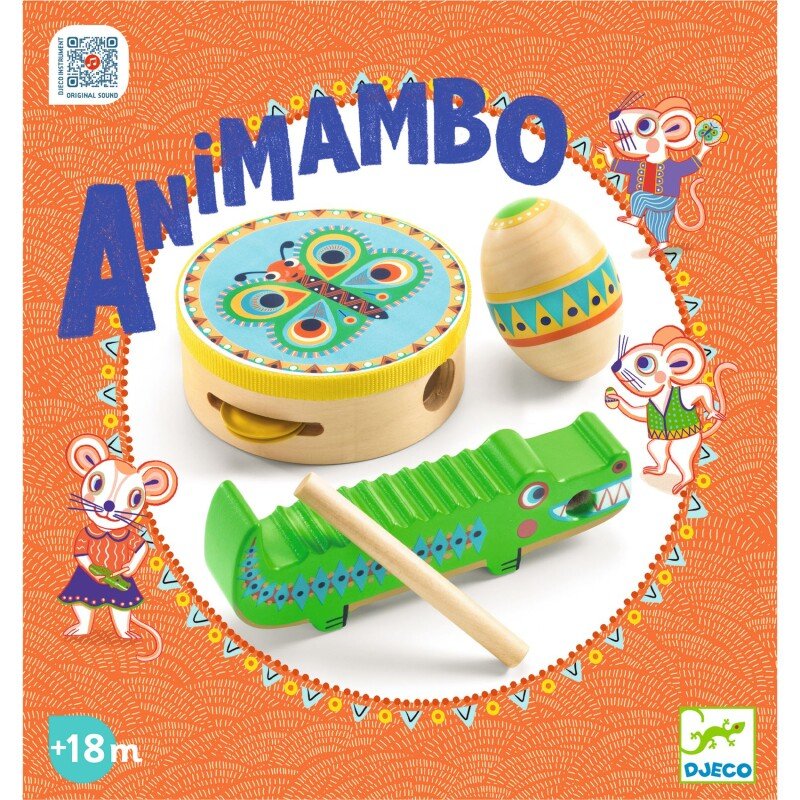 Djeco Set Of Percussion: Tambourine, Maracas, Guiro 18m+