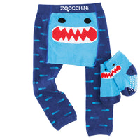 Zoocchini Sherman The Shark Grip+ Easy Crawler Legging & Sock Set