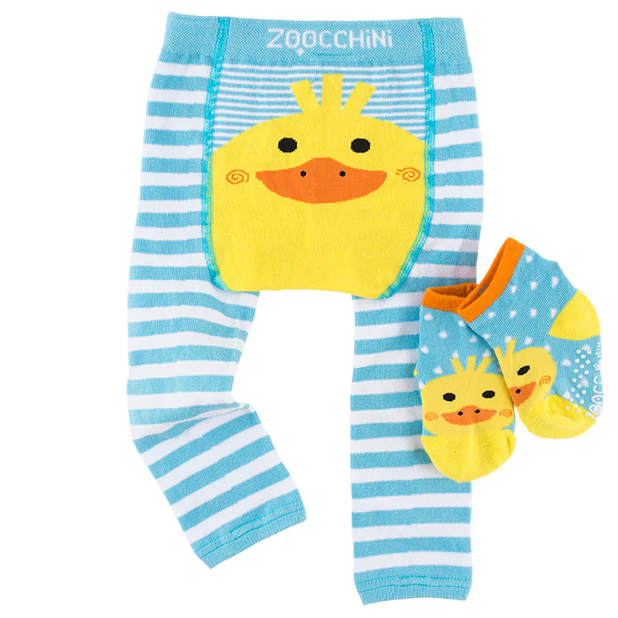 ZOOCCHiNi Puddles the Duck Comfort Crawler Legging & Sock Set