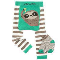 Zoocchini Silas Sloth Crawler Legging & Sock Set 12-18M