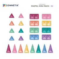 CONNETIX Magnetic Tiles Pastel Mini Pack 32 Pieces