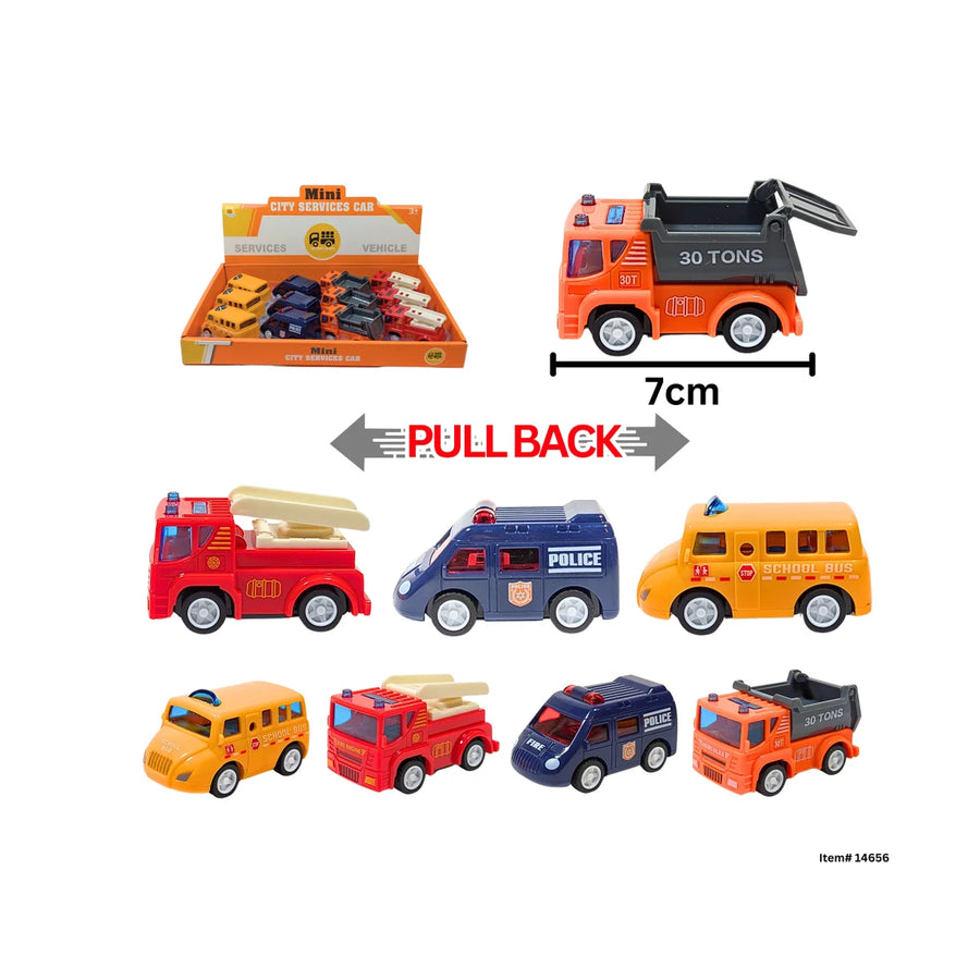 Pull Back Mini Work Vehicles