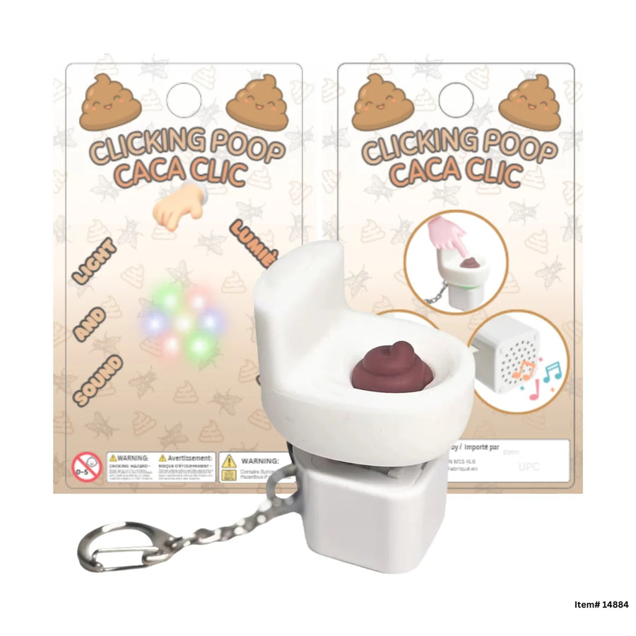 Light & Sound Click Keychain Poop