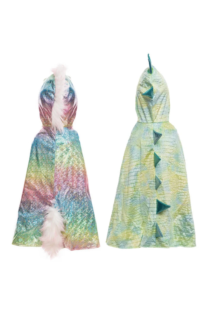 Rainbow Reversible Unicorn/Dragon Cape Size 5-6 Years