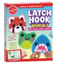 Klutz Latch Hook Animals: Red Panda, Frog & Shark