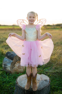 Great Pretenders Gold Butterfly Dress With Wings 5-7Years