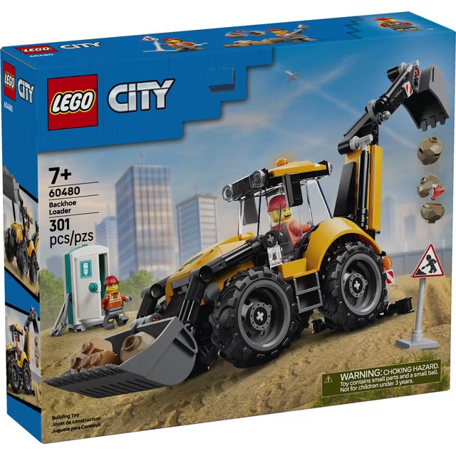 Yellow Backhoe Loader - Lego City 60480