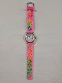 Pink Butterfly & Flowers Children's Watch