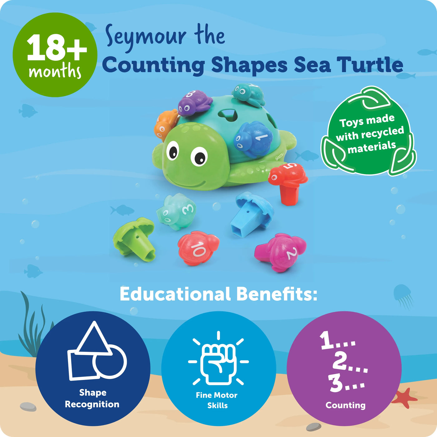 Learning Resources Seymour The Counting Shapes Sea Turtle