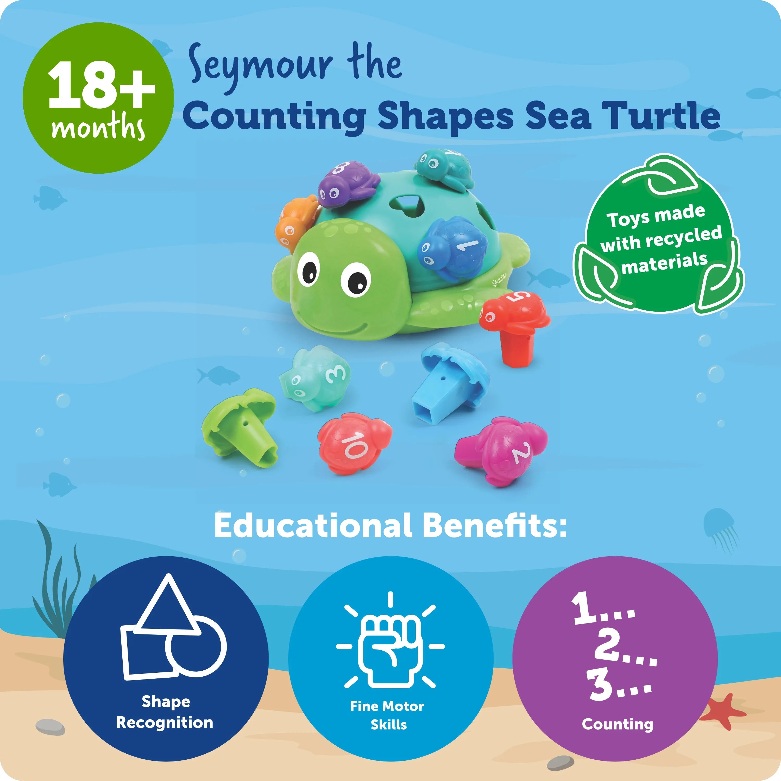 Learning Resources Seymour The Counting Shapes Sea Turtle