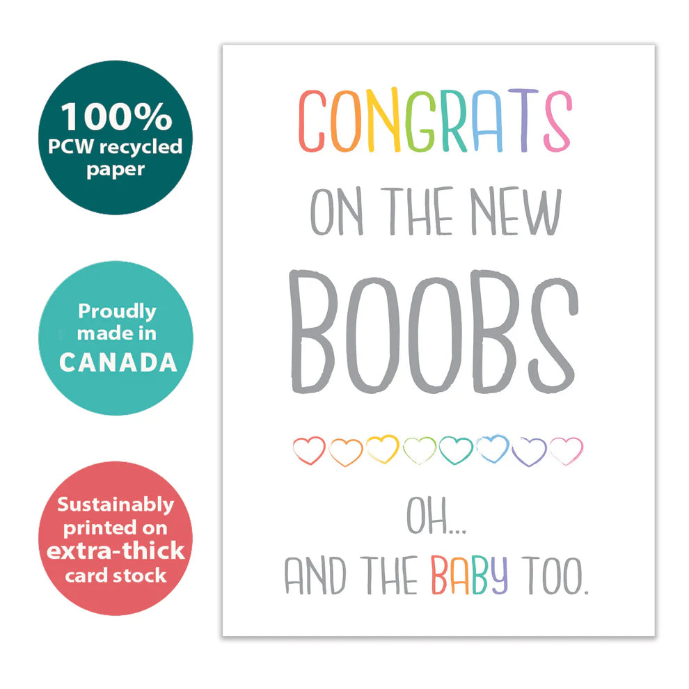 Tree-Free New Boobs New Baby Card