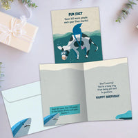 Tree Free Greetings Cow Shark Fun Fact Birthday Card