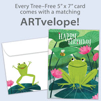 Tree-Free Leap For Joy Birthday Card