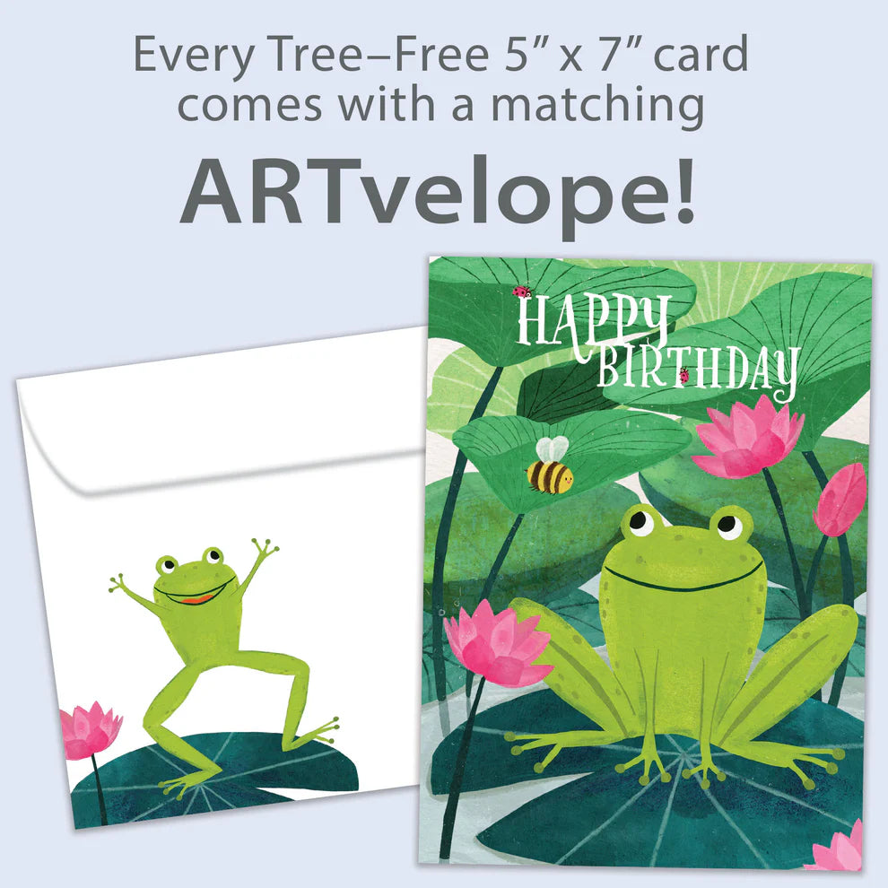 Tree-Free Leap For Joy Birthday Card