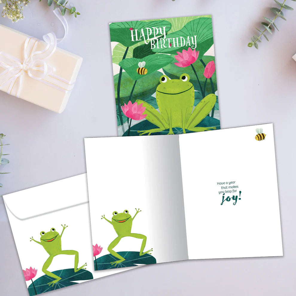 Tree-Free Leap For Joy Birthday Card