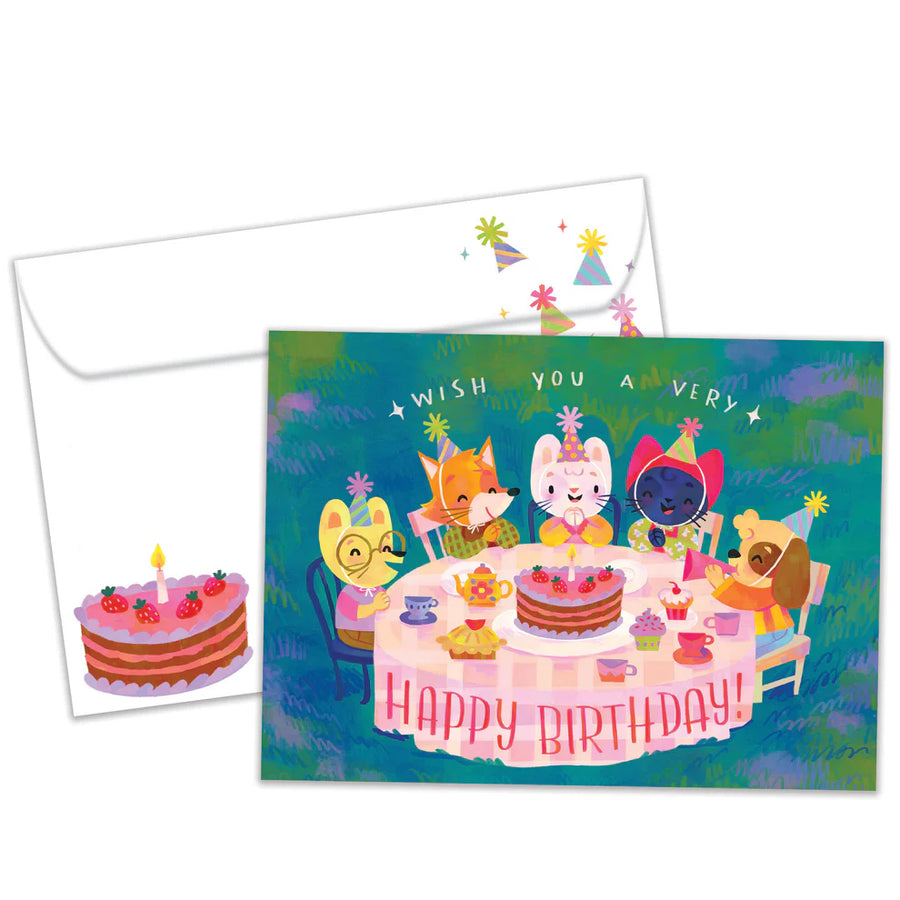 Tree Free Greetings Animal Tea Party Birthday Card