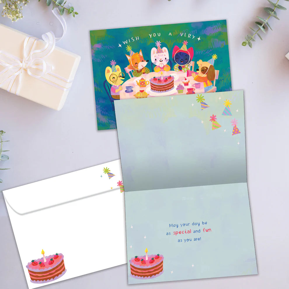 Tree Free Greetings Animal Tea Party Birthday Card