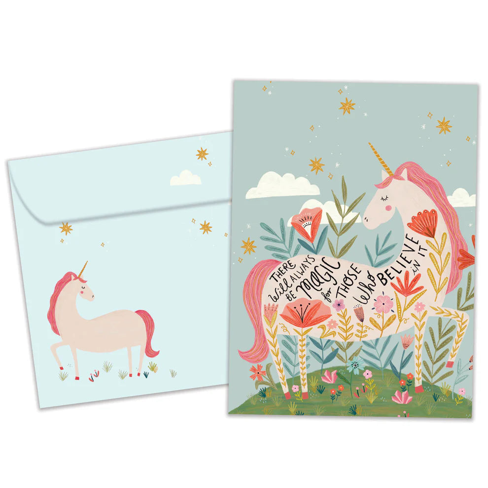 Tree Free Greetings Magical Unicorn Floral Birthday Card