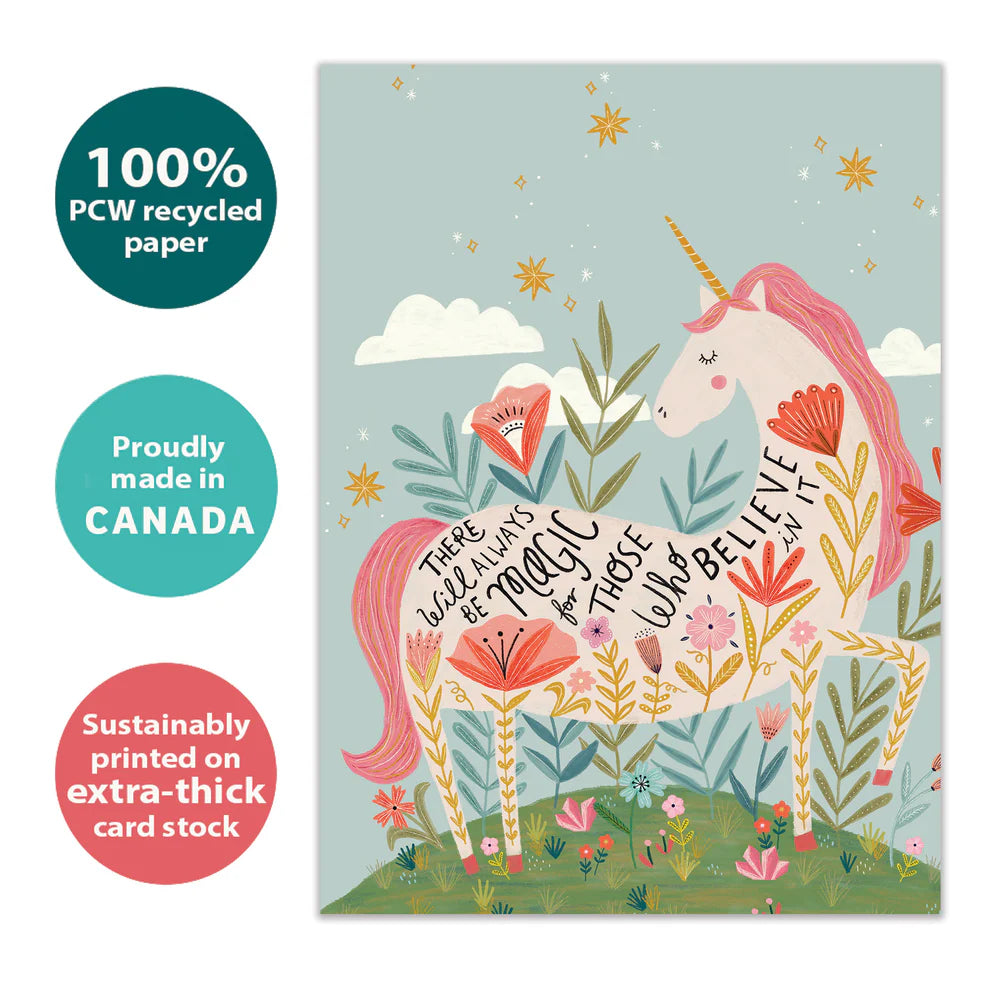 Tree Free Greetings Magical Unicorn Floral Birthday Card