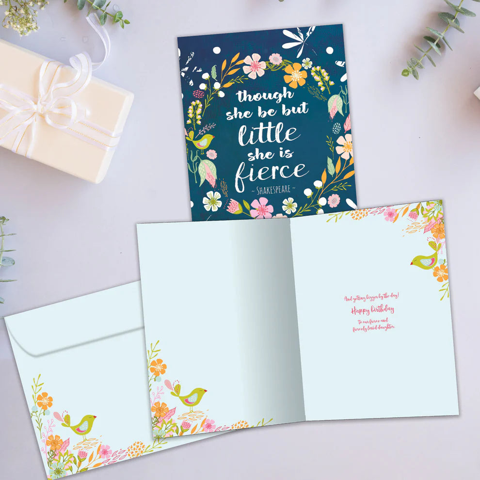 Tree Free Greetings Little And Fierce Daughter Birthday Card