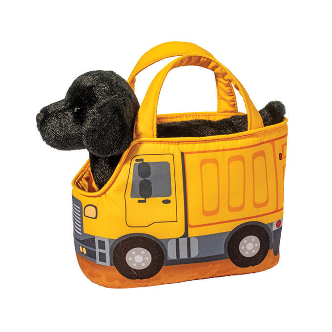 Douglas Toys Construction Truck Pet Sak With Black Lab