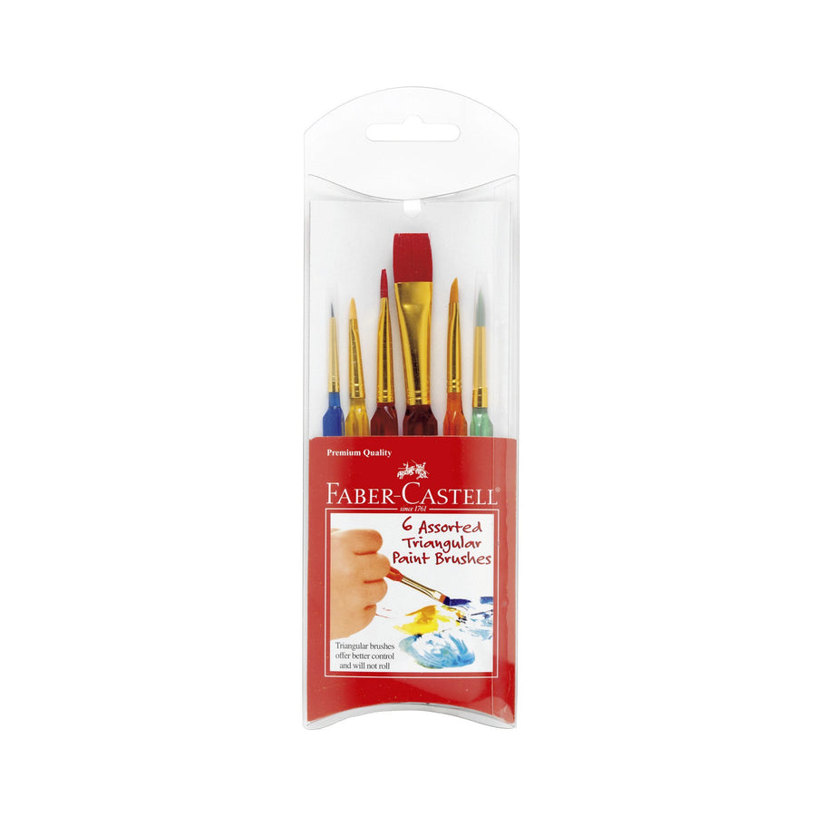 Faber-Castell Triangular Paint Brushes 6/pack
