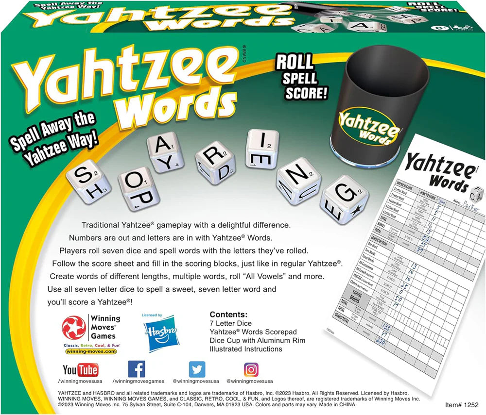 Hasbro Yahtzee Words