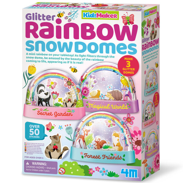 4M Glitter Rainbow Snow Domes