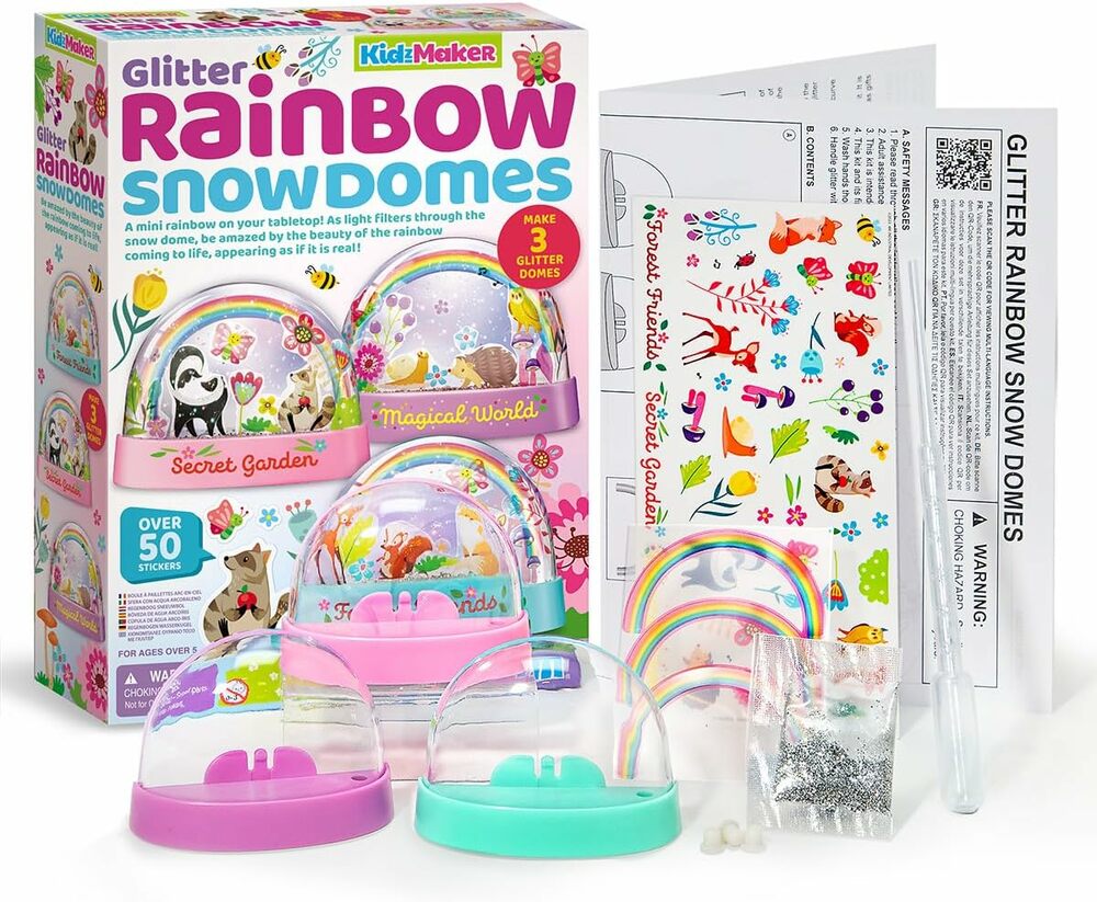 4M Glitter Rainbow Snow Domes