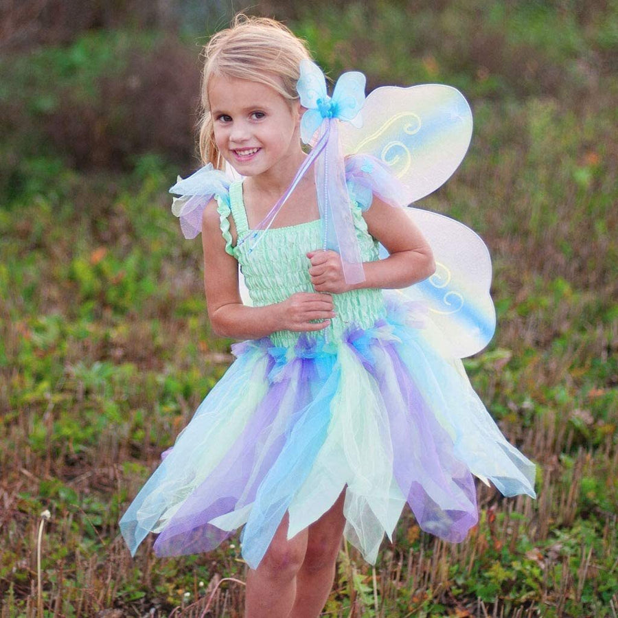 Great Pretenders Multi Colour - Butterfly Dress With Wings And Wand 5-6 Years