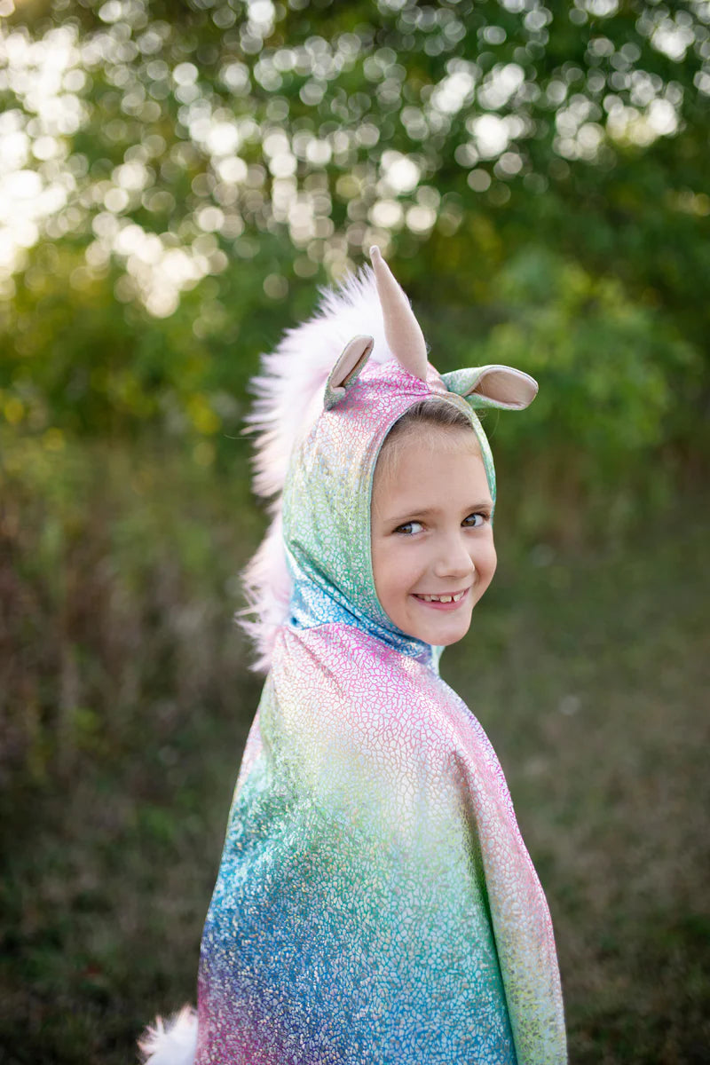 Great Pretenders🍁 Rainbow Reversible Unicorn Dragon Cape Size 5-6yrs