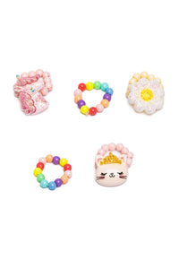 Great Pretenders Flower Kitty Unicorn Elastic Ring Set 5pcs
