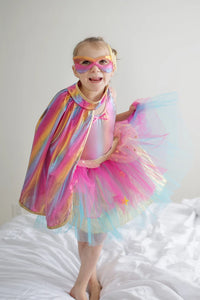 Super-Duper Tutu Cape & Mask Pink/Gold 4-6 Years