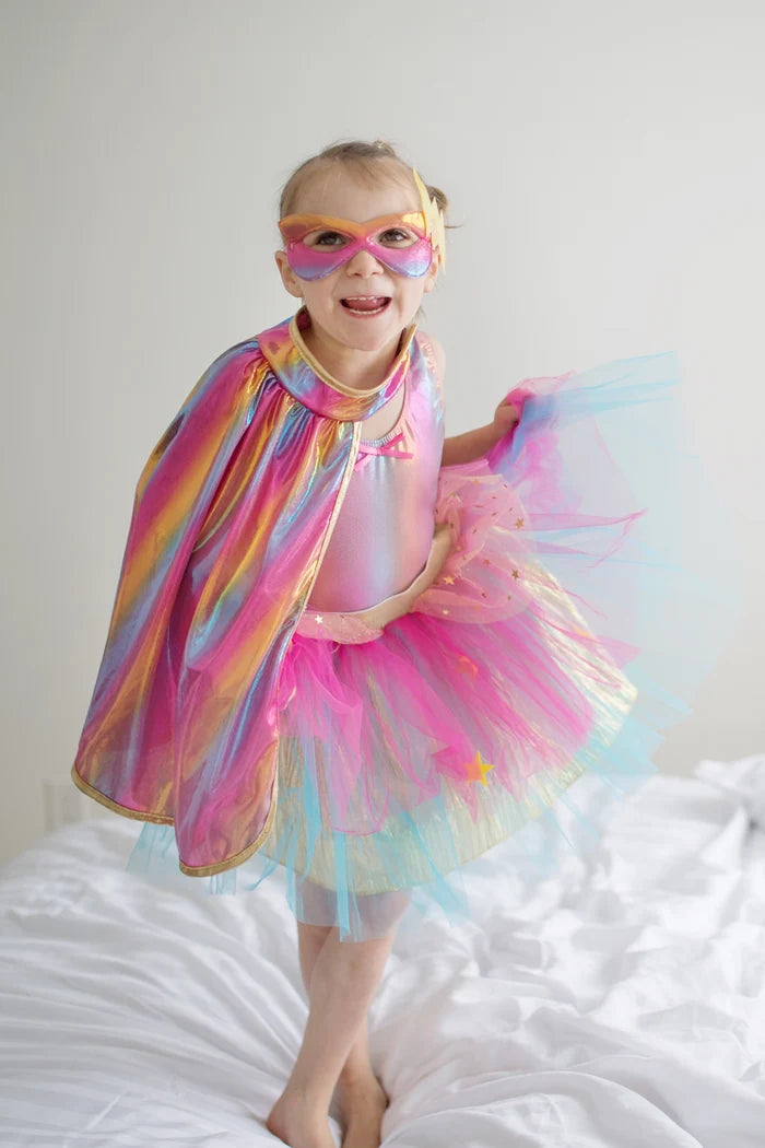 Super-Duper Tutu Cape & Mask Pink/Gold 4-6 Years