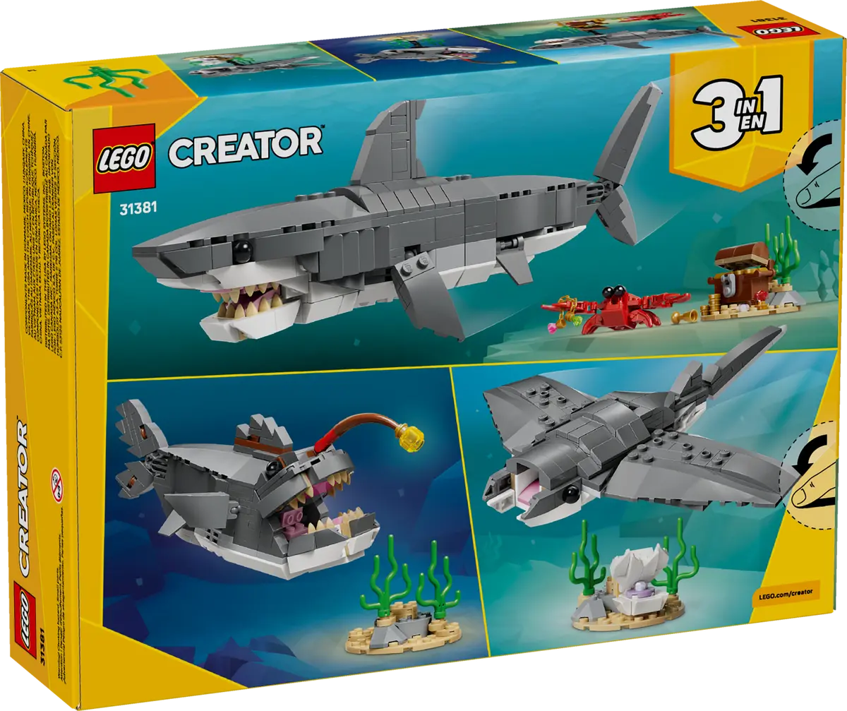 Lego Creator Fierce Shark With Treasure Chest 31381