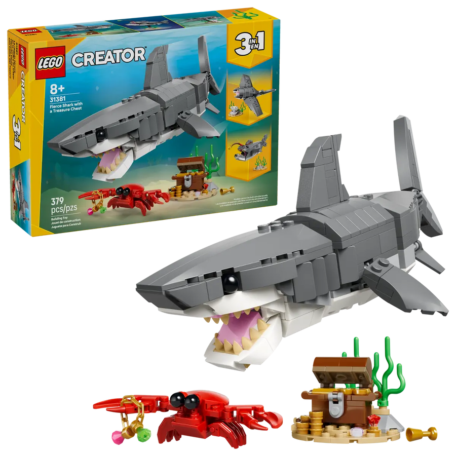 Lego Creator Fierce Shark With Treasure Chest 31381