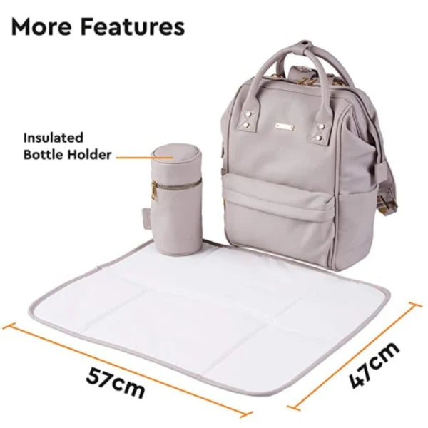 BABABING Backpack Diaper Bag - Grey Blush