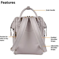 BABABING Backpack Diaper Bag - Grey Blush