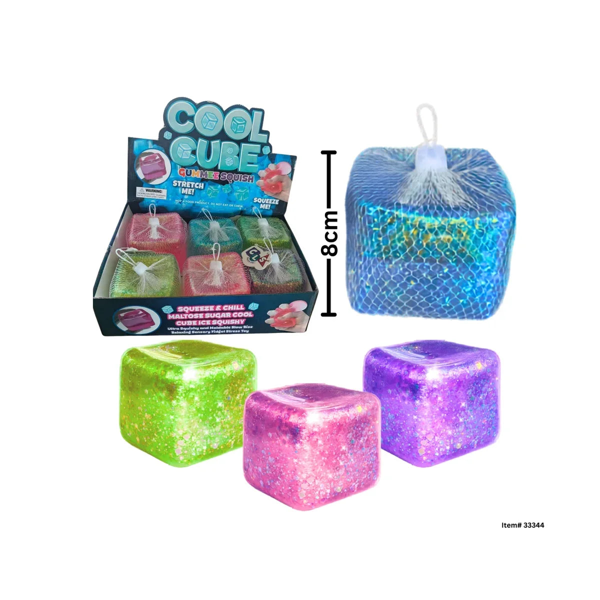 Jumbo Glitter Gummee Squish Cube